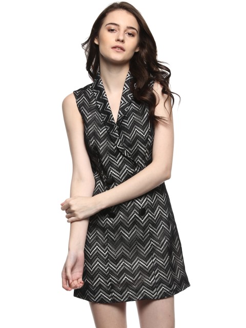

Kazo Women Black Lace Wrap Dress