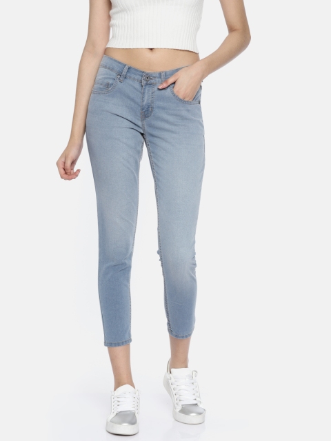 

People Women Blue Slim Fit Mid-Rise Clean Look Stretchable Jeans
