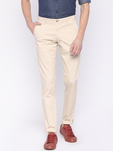 

Parx Men Beige Tapered Fit Solid Regular Trousers