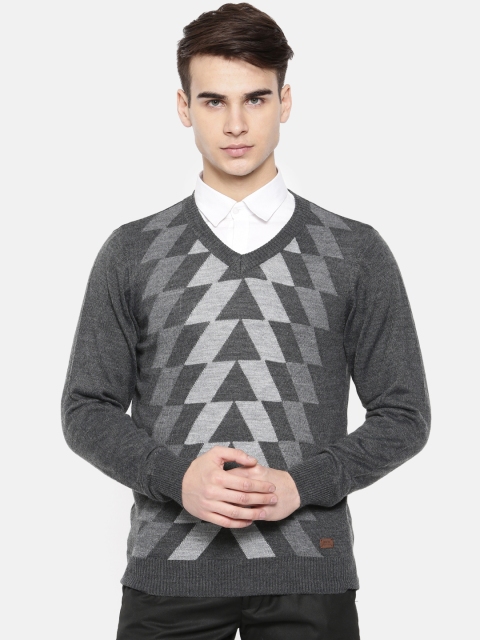 

Parx Men Grey Printed Pullover