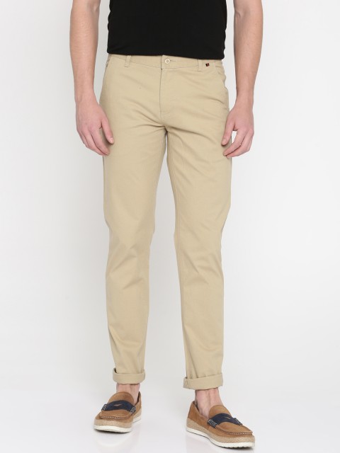 

British Club Men Beige Slim Fit Solid Chinos