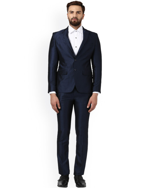

Parx Men Blue Single-Breasted Formal Suit