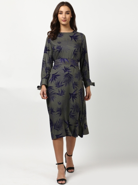 

Harpa Women Green Printed A-Line Dress
