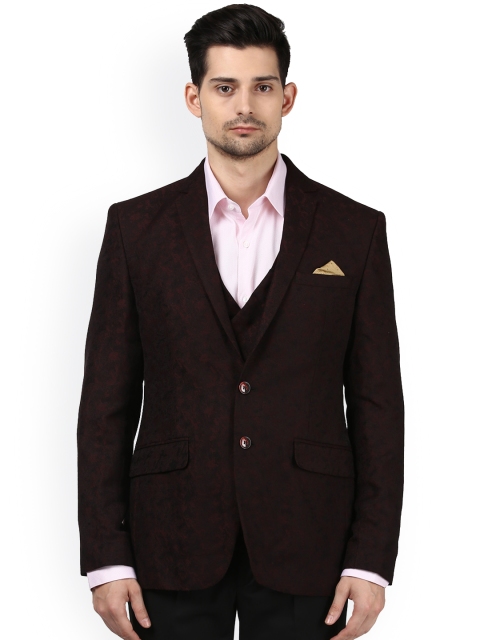 

Park Avenue Men Brown Single-Breasted Super Slim Fit Casual Blazer