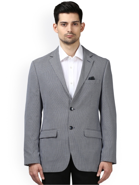 

Park Avenue Men Blue Single-Breasted Casual Blazer