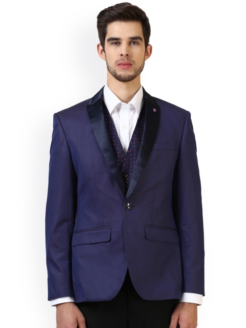 

Park Avenue Men Blue Woven Single-Breasted Regular Fit Party Suit