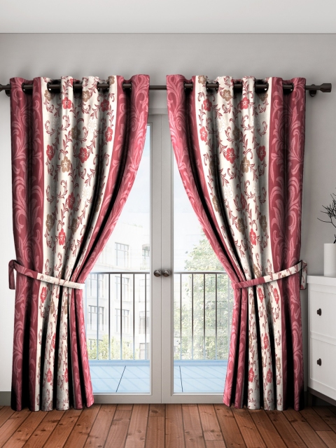 

Home Sizzler Maroon & Beige Set of 2 Door Curtains