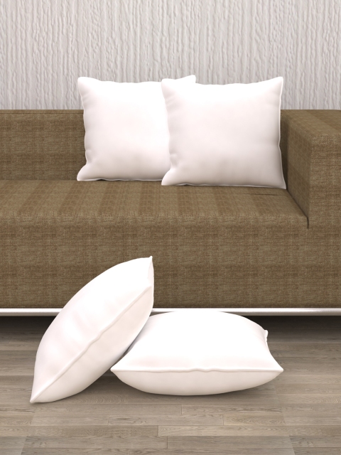 

Story@Home Set of 4 White Microfibre 16" x 16" Square Cushions