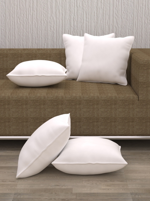 

Story@Home Set of 5 White Microfibre 16" x 16" Square Cushions