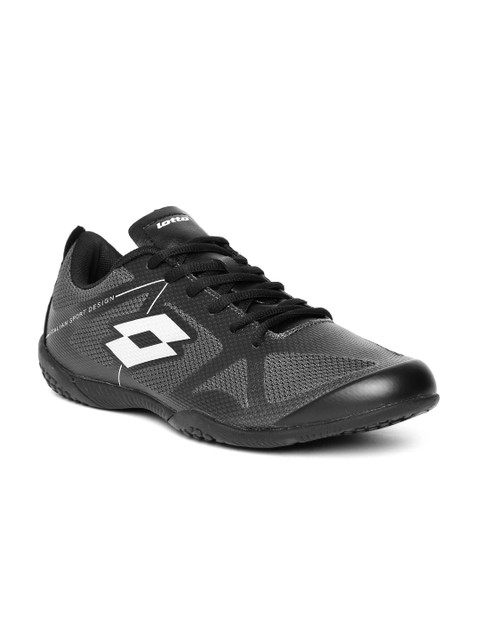 

Lotto Men Black & Charcoal Grey Patterned Skate Shoes
