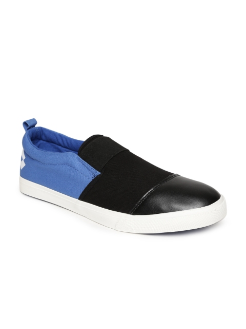 

Lotto Men Blue & Black Colourblocked Slip-Ons