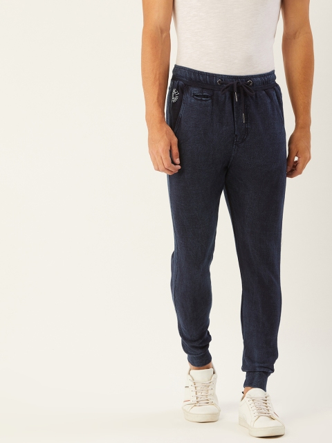 

Being Human Men Navy Blue Solid Pure Cotton Straight Fit Joggers
