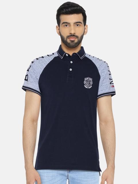 

Being Human Clothing Men Navy Polo Collar T-shirt, Navy blue