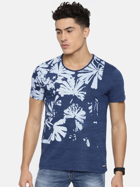 

Being Human Men Blue Printed Round Neck T-shirt