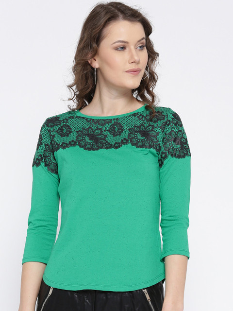 

Madame Women Green Printed Top