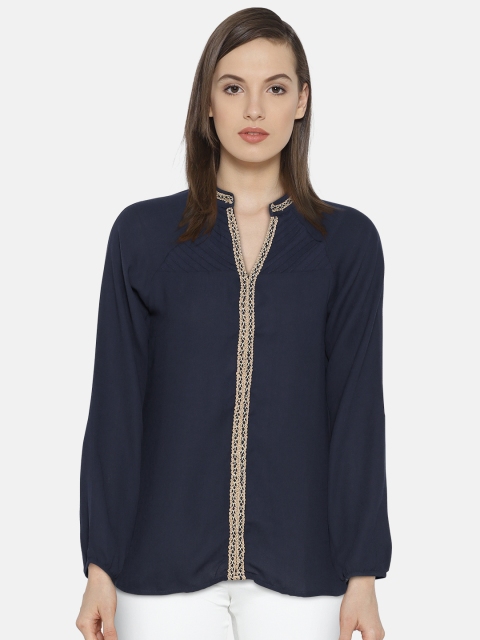 

Madame Women Navy Solid Top, Navy blue