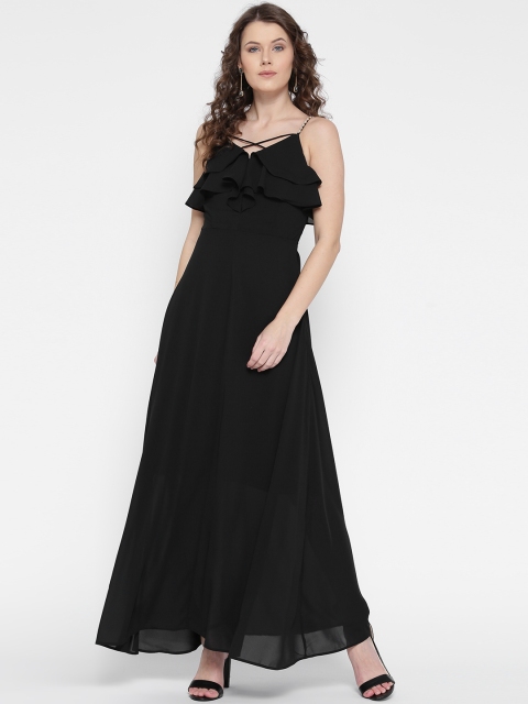 

Madame Women Black Solid Maxi Dress