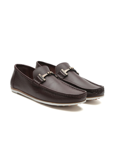 

Carlton London Men Brown Leather Horsebit Loafers