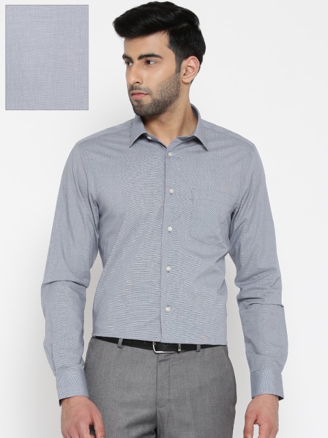 

Blackberrys Men Blue Slim Fit Self-Design Formal Shirt