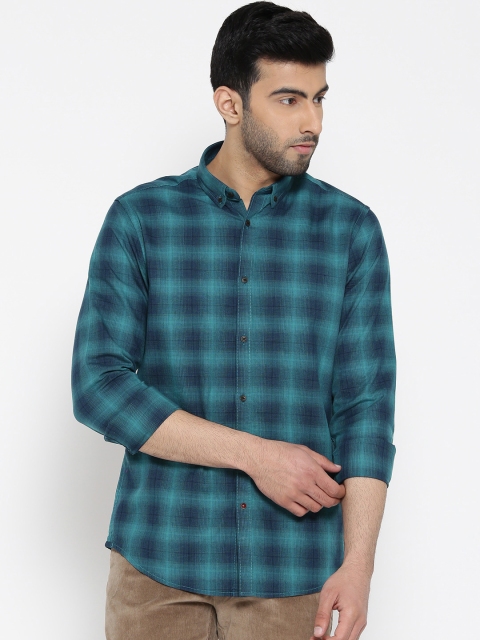 

Blackberrys Men Blue Slim Fit Checked Casual Shirt