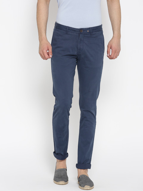 

Blackberrys Men Blue Regular Fit Solid Regular Trousers