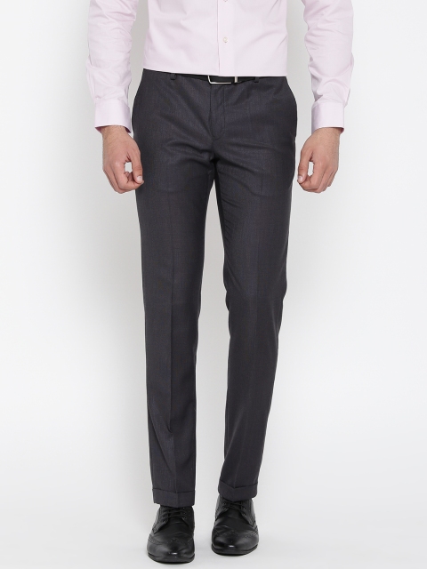 

Blackberrys Men Charcoal Grey Sharp Fit Solid Formal Trousers