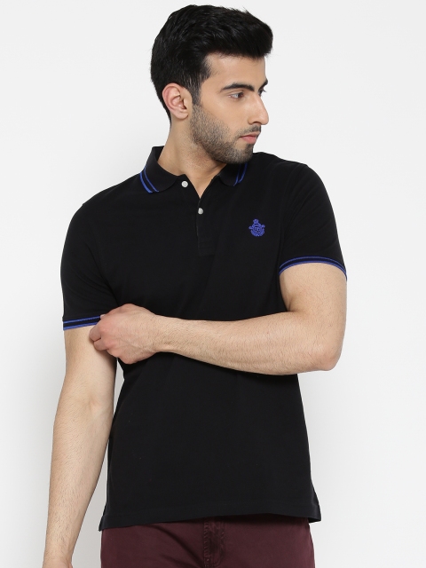 

Blackberrys Men Black Solid Polo Collar T-shirt