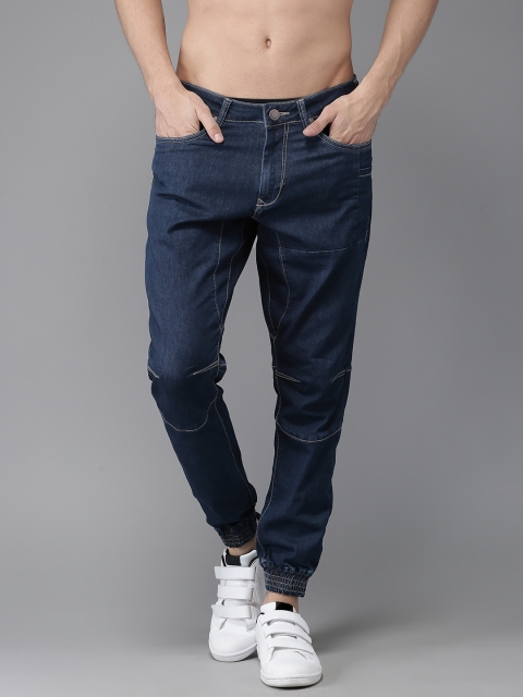 

HERE&NOW Men Blue Jogger Mid-Rise Clean Look Stretchable Jeans