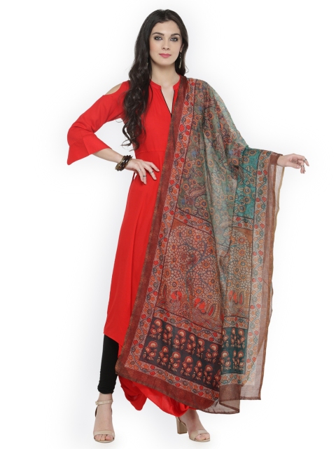 

Varanga Multicoloured Printed Chanderi Dupatta, Multi