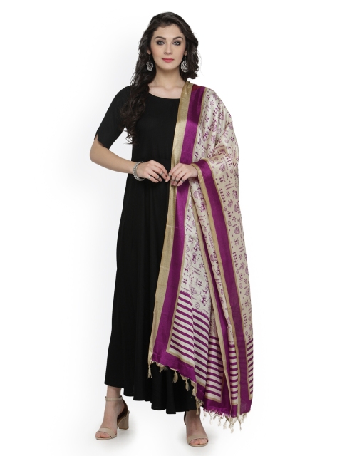 

Varanga Purple & Off-White Printed Dupatta