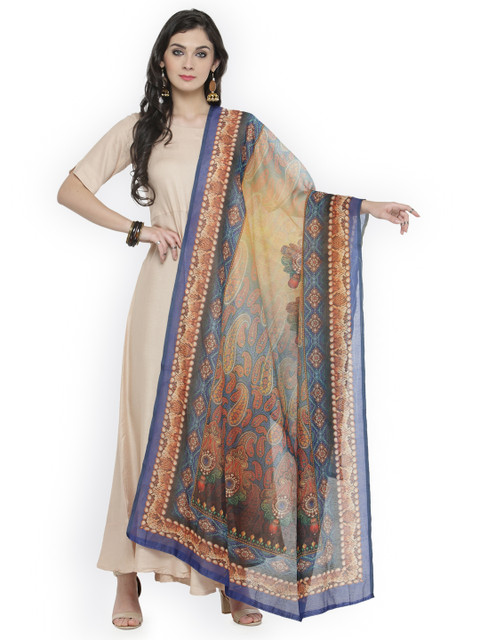 

Varanga Multicoloured Printed Chanderi Dupatta, Multi
