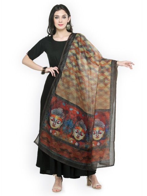 

Varanga Multicoloured Printed Chanderi Dupatta, Multi