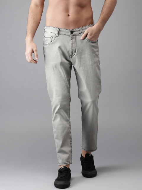 

HERE&NOW Men Grey Slim Fit Ankle Length Mid-Rise Clean Look Stretchable Jeans