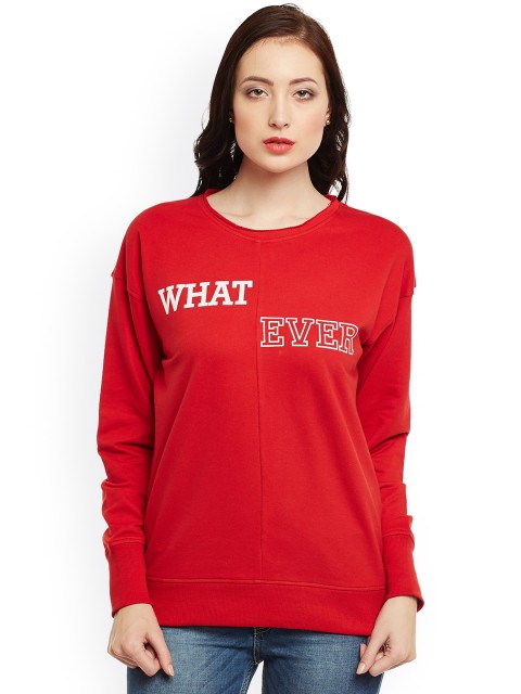 

Club York Women Red Printed Sweatshirt