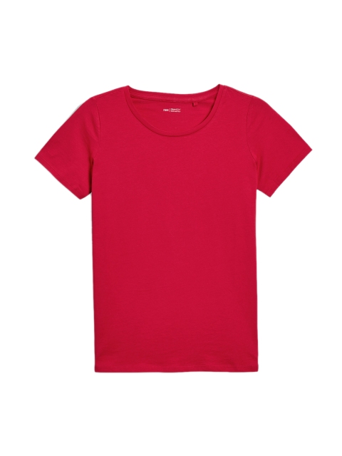 

next Women Red Solid Round Neck T-shirt