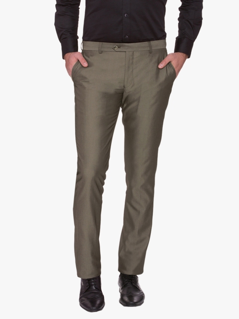 

SUITLTD Men Brown Slim Fit Solid Formal Trousers