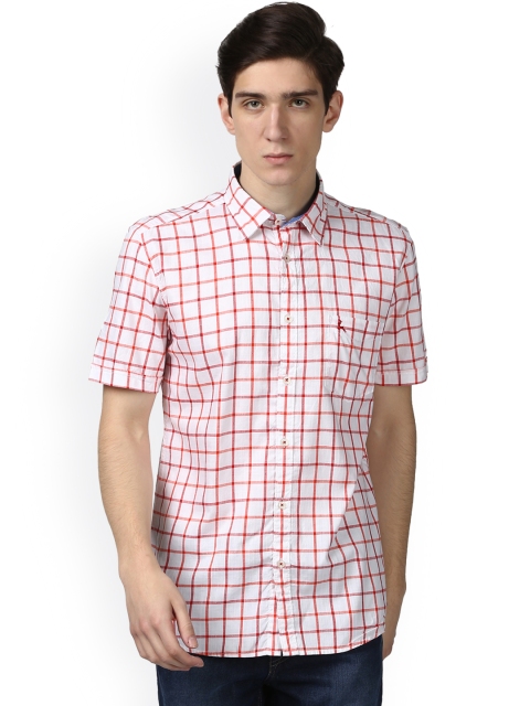 

Parx Men Red & White Slim Fit Checked Casual Shirt