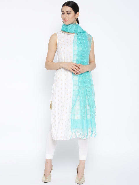 

AURELIA Blue Checked Dupatta