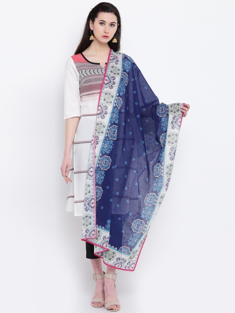 

AURELIA Blue Printed Dupatta