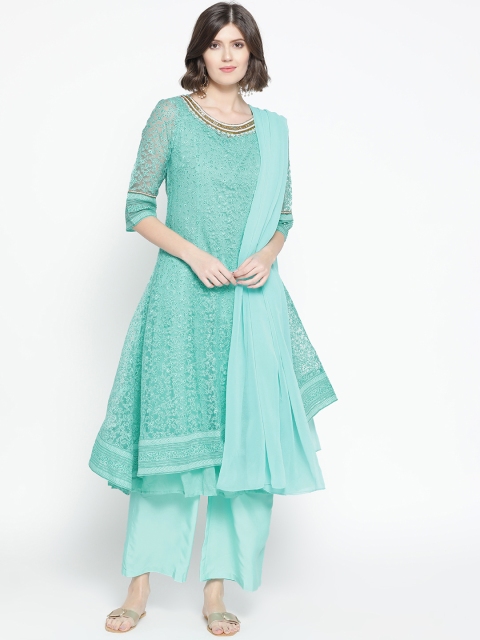

AURELIA Women Green Printed Kurta with Palazzos & Dupatta