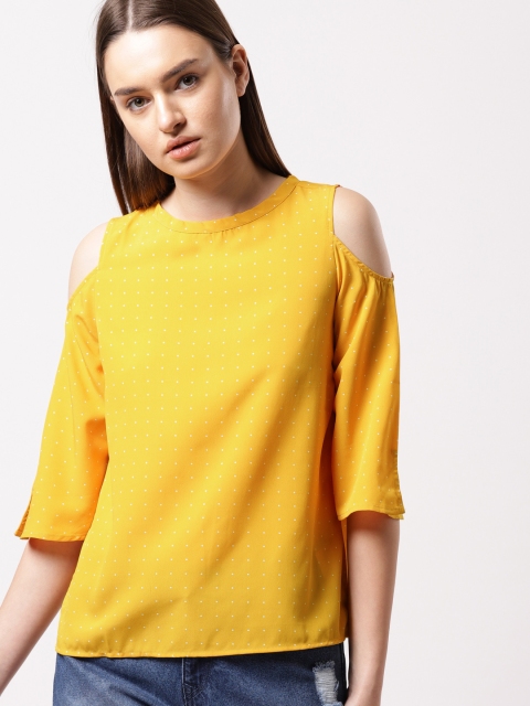 

ether Women Mustard Printed Top