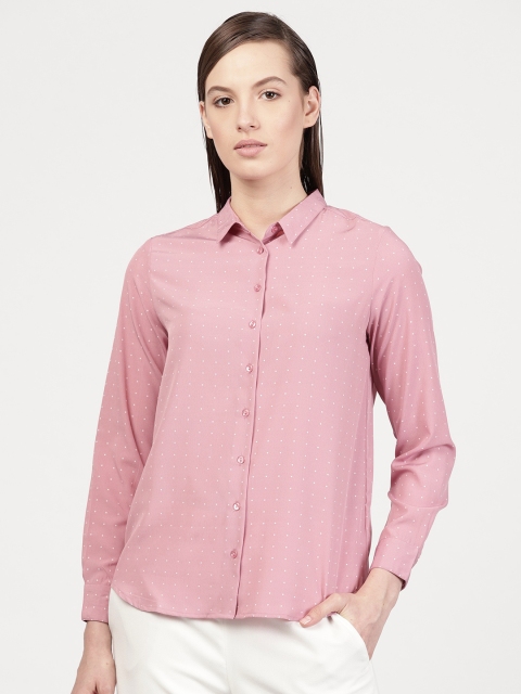 

ether Women Dusty Pink Regular Fit Printed Casual Shirt