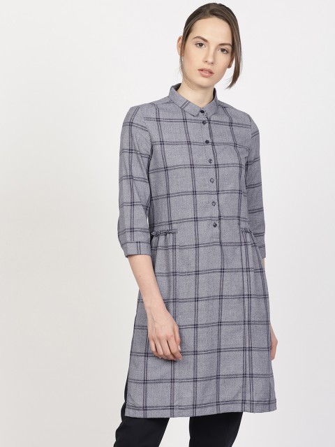 

ether Blue Checked Tunic