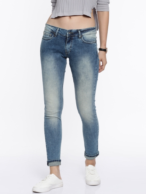 

Pepe Jeans Women Blue Regular Fit Mid-Rise Clean Look Jeans