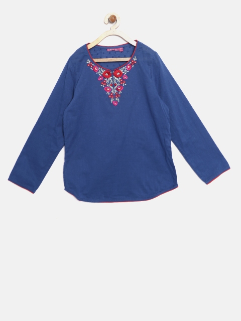 

Biba Girls Blue Patterned Top
