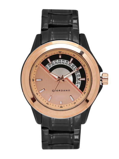 

GIORDANO Men Bronze-Toned & Black Analogue Watch C1057-44