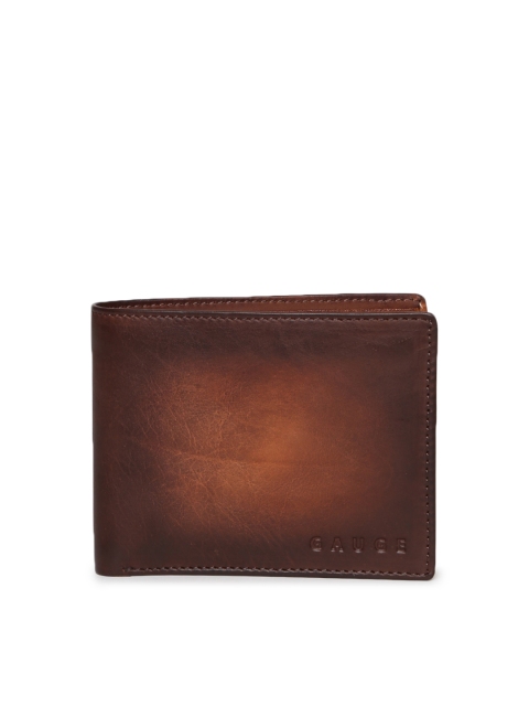 

Gauge Machine Men Brown Colourblocked Two Fold Wallet