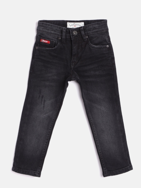 

Lee Cooper Boys Black Slim Fit Mid-Rise Low Distress Stretchable Jeans