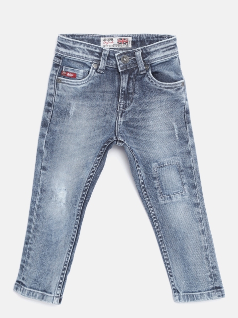 

Lee Cooper Boys Blue Skinny Fit Mid-Rise Low Distressed Stretchable Jeans