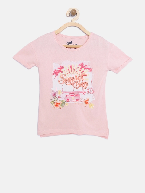 

Lee Cooper Girls Pink Printed Round Neck T-shirt